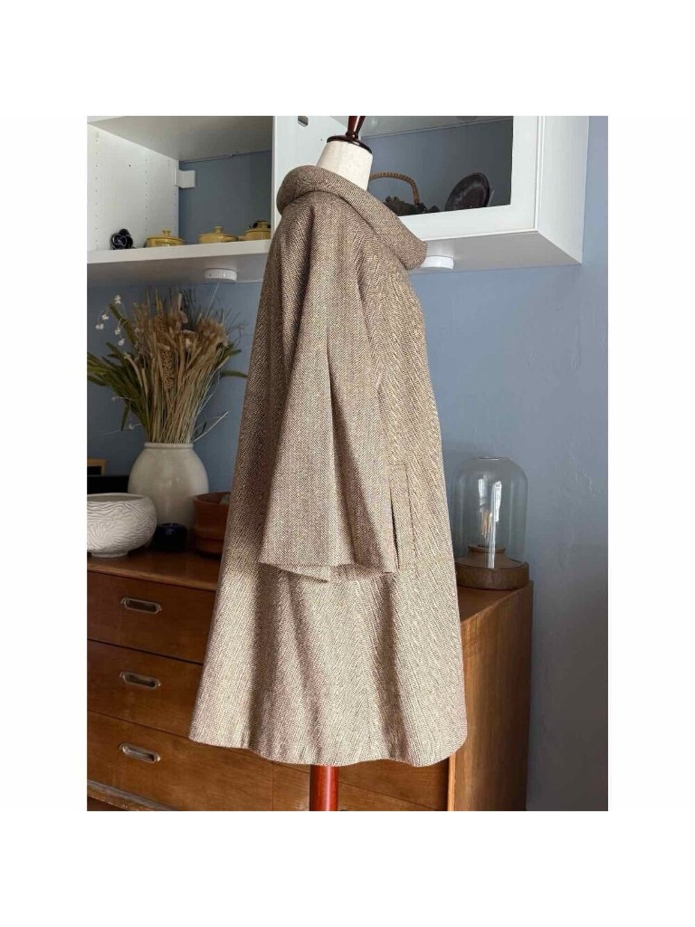 Design Today’s Herringbone Swing Coat Jacket Wool Blend Size S - Picture 5 of 7